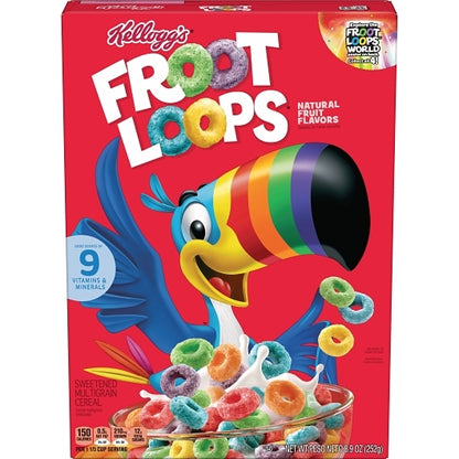 Kellogg's Froot Loops Cereal Original, 18 x 8.9 oz Case - Breakfast Foods