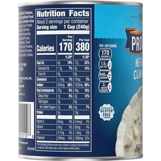 Progresso New England Clam Chowder Soup, 12 x 18.5 oz Case - DOT product image 7