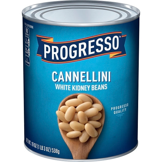 Progresso Cannellini White Kidney Beans, 24 x 19 oz Case - Beans & Legumes