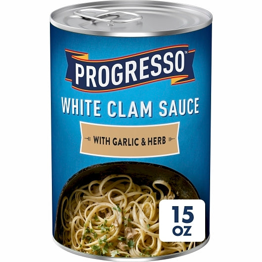 Progresso White Clam with Garlic & Herb Sauce, 12 x 15 oz Case - Condiments & Sauces
