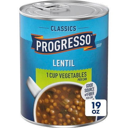 Progresso Vegetable Lentil Soup, 12 x 19 oz Case - GS1 mobile-ready hero image