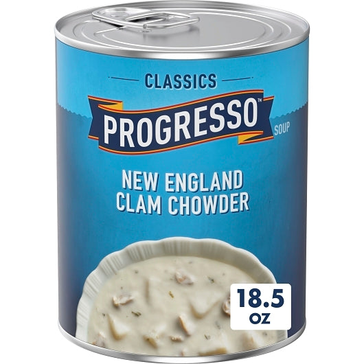 Progresso New England Clam Chowder Soup, 12 x 18.5 oz Case - DOT product image 2
