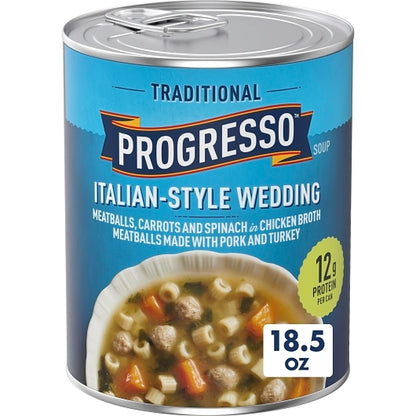 Progresso Italian-Style Wedding Soup, 12 x 18.5 oz Case - Prepared Foods