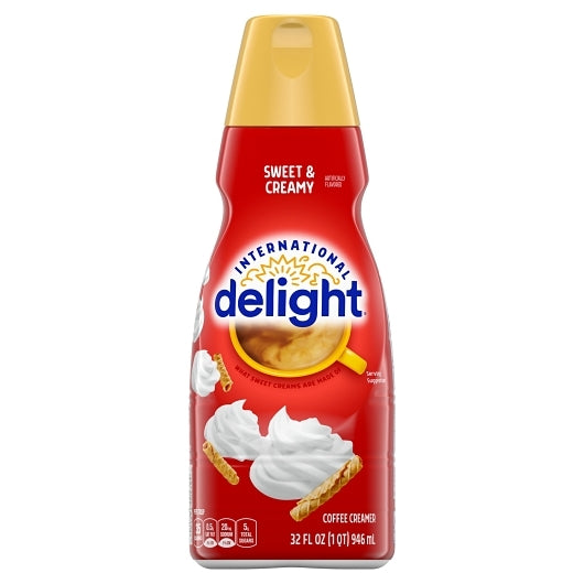 International Delight Sweet Cream Coffee Creamer, 6 x 32 fl oz Case - Coffee & Tea