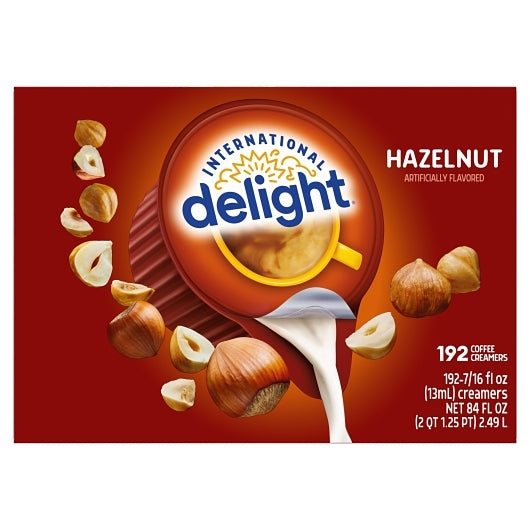 International Delight Hazelnut Liquid Creamer Single Serve, 1 x 192 x 192 ct Case - Beverages