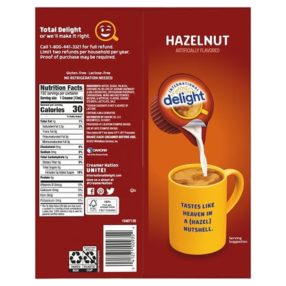 International Delight Hazelnut Liquid Creamer Single Serve, 1 x 192 x 192 ct Case - DOT product image 8