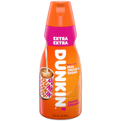 Dunkin Donuts Extra Extra Coffee Creamer, 6 x 32 fl oz Case - Bakery & Desserts