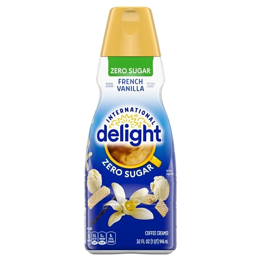 International Delight Sugar Free French Vanilla Coffee Creamer, 6 x 32 fl oz Case - Coffee & Tea