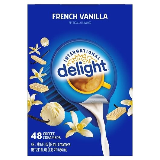 International Delight French Vanilla Liquid Creamer Single Serve, 4 x 48 ct Case - Beverages