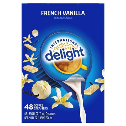 International Delight French Vanilla Liquid Creamer Single Serve, 4 x 48 ct Case - Beverages