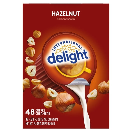 International Delight Hazelnut Liquid Creamer Single Serve, 4 x 48 ct Case - Beverages