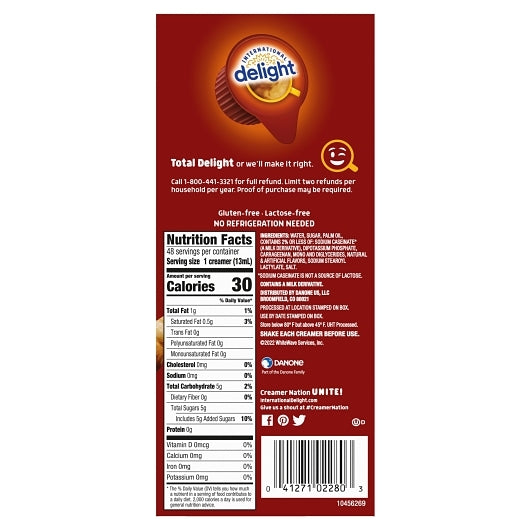 International Delight Hazelnut Liquid Creamer Single Serve, 4 x 48 ct Case - DOT product image 4