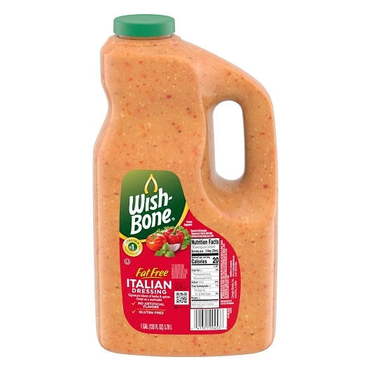 Wish-Bone Fat Free Italian Dressing Bulk, 4 x 128 fl oz Case - Condiments & Sauces