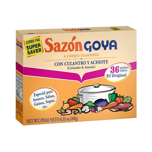 Goya Sazon Coriander & Annatto Jumbo Pack, 15 x 6.33 oz Case - DOT product image 3