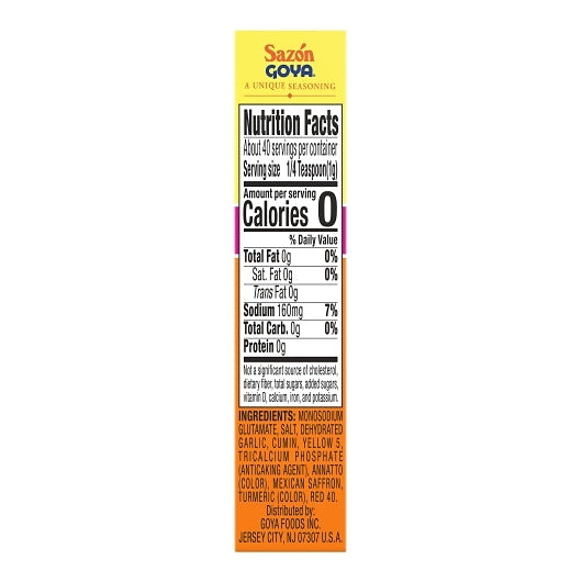 Goya Sazon Azafran, 36 x 1.41 oz Case - DOT product image 6