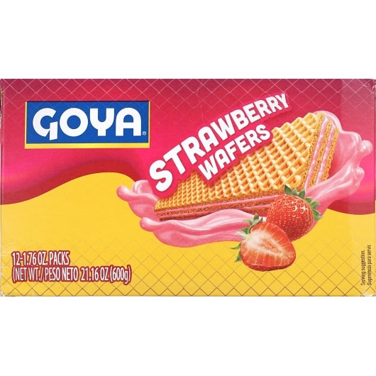 Goya Strawberry Wafers, 6 x 12 x 1.76 oz Case - Bakery & Desserts