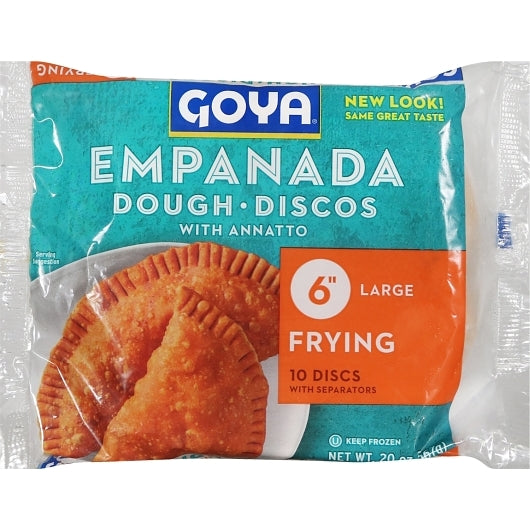 Goya 6 Inch Large Yellow Empanada Pastry Dough Disco, 24 x 20 oz Case - Bakery & Desserts