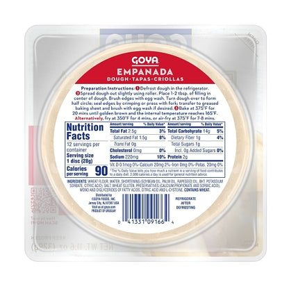 Goya Tapa/Empanada Criolla, 16 x 11.6 oz Case - DOT product image 2