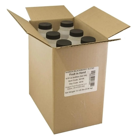Oregon Fruit Co. Original Marion Blackberry Puree, 6 x 35 oz Case - Frozen Fruit