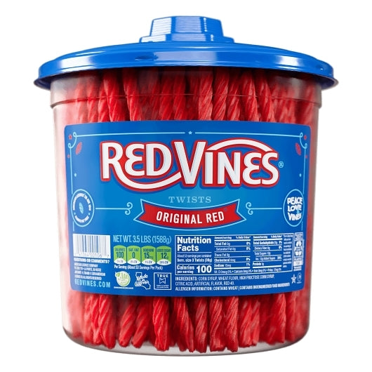 Red Vines Original Red Twists Licorice, 4 x 3.5 lb Case - Candy & Confections