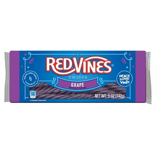 Red Vines Twists Grape Twists Licorice, 12 x 5 oz Case - Candy & Confections