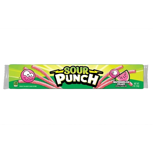 Sour Punch Watermelon Straws, 12 x 24 x 2 oz Case - Candy & Confections