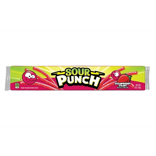 Sour Punch Straws Tray Gummy Candy, 12 x 24 x 2 oz Case - Candy & Confections