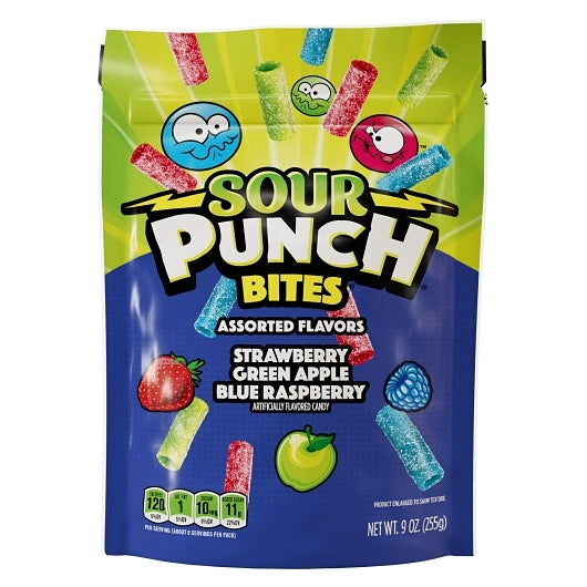 Sour Punch Assorted Bites, 6 x 3.375 lb Case - Candy & Confections