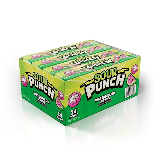 Sour Punch Watermelon Straws, 12 x 24 x 2 oz Case - DOT product image 2