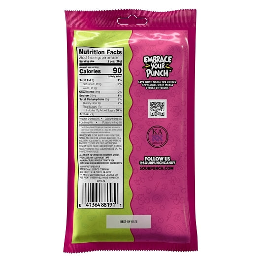 Sour Punch Cherry-Limeade Filled Straws, 12 x 5 oz Case - Candy & Confections - image 2