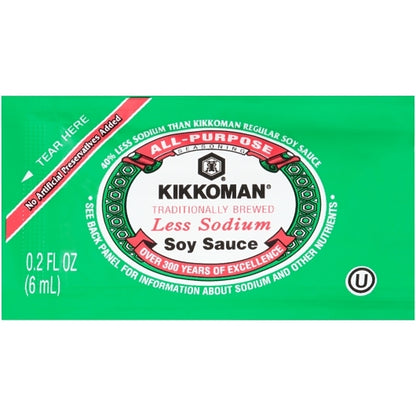 Kikkoman Less Sodium Preservative Free Soy Sauce Single Serve, 500 x 6 ML Case - DOT product image 2