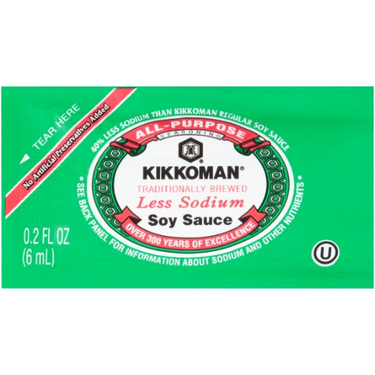 Kikkoman Less Sodium Preservative Free Soy Sauce Single Serve, 200 x 6 ML Case - DOT product image 4