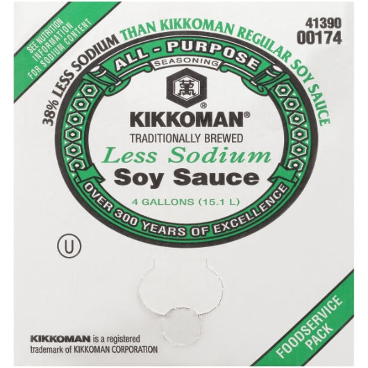 Kikkoman Low Sodium Soy Sauce Bulk, 1 x 4 GA Case - Condiments & Sauces