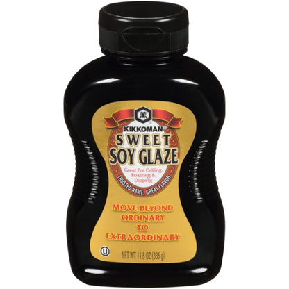 Kikkoman Sweet Glaze Soy Sauce Bottle, 9 x 11.8 oz Case - Condiments & Sauces
