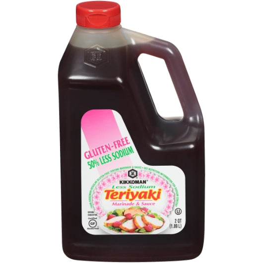Kikkoman 50% Low Sodium Gluten Free Teriyaki Sauce, 6 x 0.5 GA Case - Condiments & Sauces