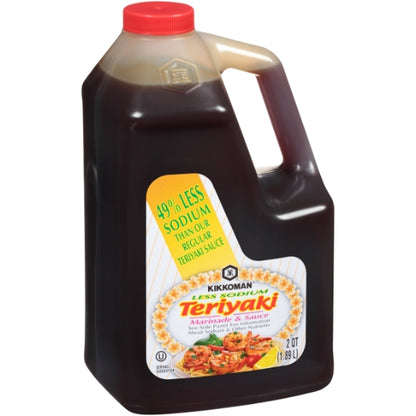 Kikkoman Less Sodium Teriyaki Sauce, 6 x 0.5 GA Case - Condiments & Sauces