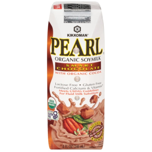 Kikkoman Pearl Smart Chocolate Soy Milk, 24 x 8 fl oz Case - Beverages