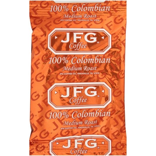 JFG Portion Pack Coffee 100% Colombian, 72 x 1.75 oz Case - Coffee & Tea