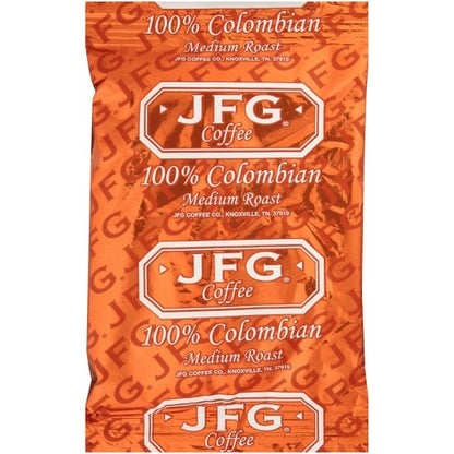 JFG Portion Pack Coffee 100% Colombian, 72 x 1.75 oz Case - Coffee & Tea