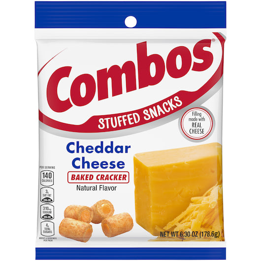 Combos Cheddar Cheese Cracker Combo Snack, 12 x 6.3 oz Case - DOT product image 2