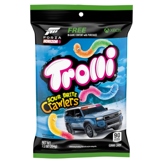 Trolli Sour Brite Crawler Peg, 9 x 7.2 oz Case - Candy & Confections