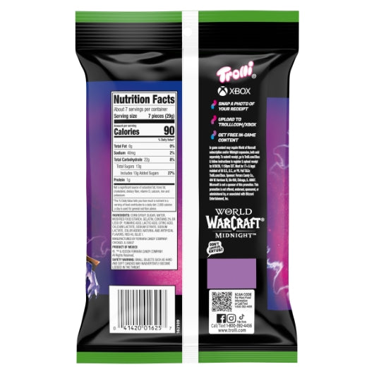 Trolli Very Berry Sour Brite Crawlers Gummy Candy, 8 x 7.2 oz Case - Alternate product angle or state