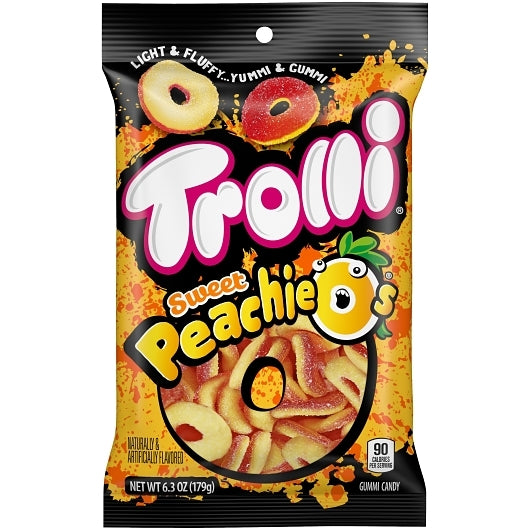 Trolli Peachie O's Gummy Candy, 8 x 6.301 oz Case - Candy & Confections - image 2