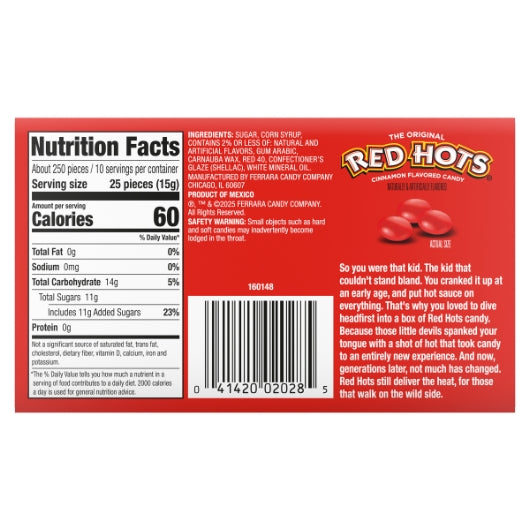 Red Hots Red Hot Original Theatre Box, 12 x 5.5 oz Case - DOT product image 7