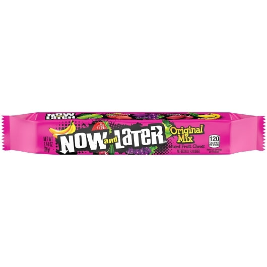 Now and Later Original Mix Bar Gummy Candy, 12 x 24 x 2.44 oz Case - Candy & Confections