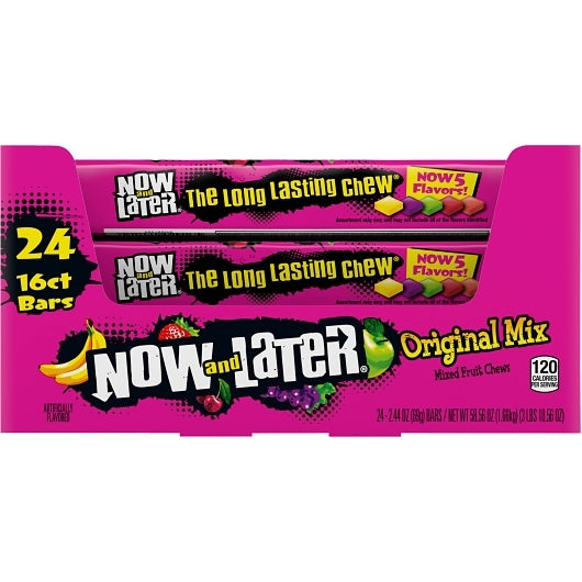 Now and Later Original Mix Bar Gummy Candy, 12 x 24 x 2.44 oz Case - DOT product image 4