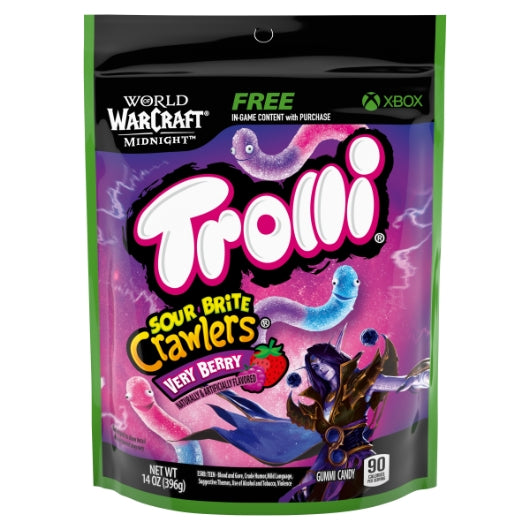 Trolli Very Berry Sour Brite Crawlers, 6 x 13.998 oz Case - Candy & Confections