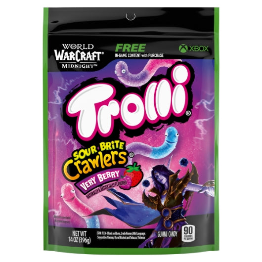 Trolli Very Berry Sour Brite Crawlers, 6 x 13.998 oz Case - Candy & Confections - image 2