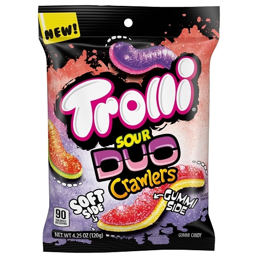 Trolli Flipside Duo Crawlers Gummy Candy Peg Bag, 12 x 4.25 oz Case - Candy & Confections