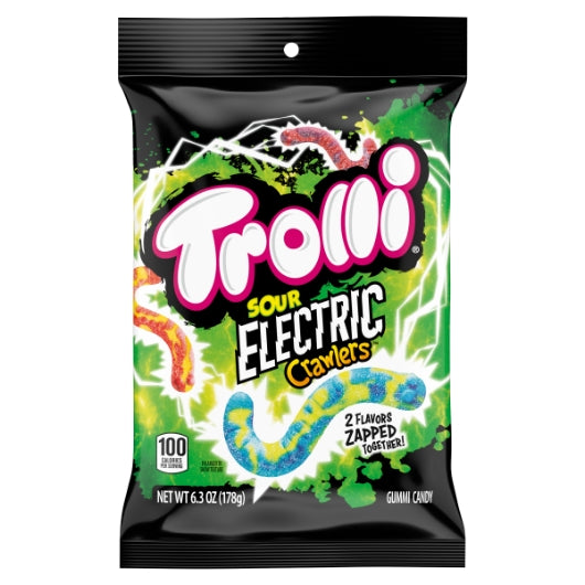 Trolli Electric Crawlers Peg Bag, 8 x 6.3 oz Case - Candy & Confections - image 2